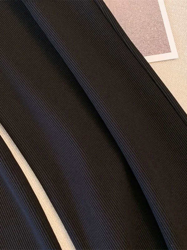 Pantalones de pierna ancha de talla grande para mujer, novedad de verano, pantalones informales rectos sueltos, pantalones con cadena, pantalones coreanos Sle Commute Wind de fibra de poliéster