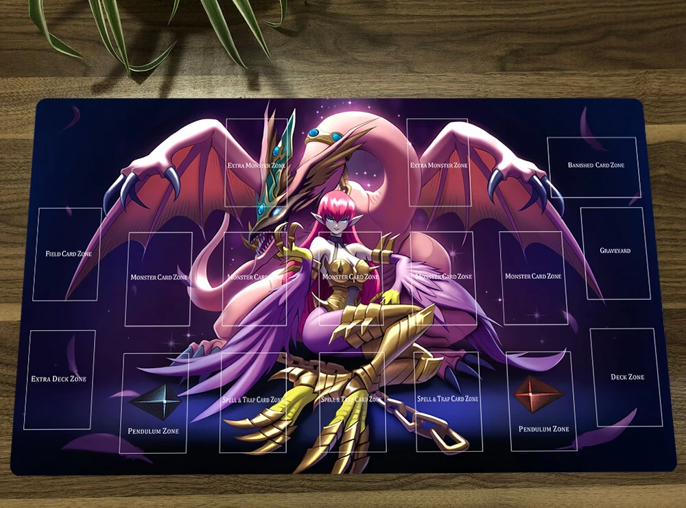 YuGiOh Harpie Lady & Pet Dragon TCG Mat Trading Card Game Mat Duel CCG Playmat Anti-slip Rubber Mouse Pad Desk Play Mat 60x35cm