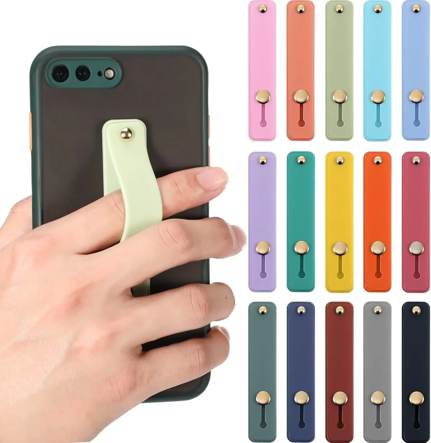15 Pieces Phone   Telescopic Finger Loop Assorted Colors Phone Finger  Holder Silicone Stretch  Stand for Most Mobile Phones and
