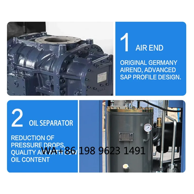 7.5-75KW Air Cooled Rotary Screw Air Compressor Permanent Magnet Inverter Variable Frequency Industrial Air Compressor Motor