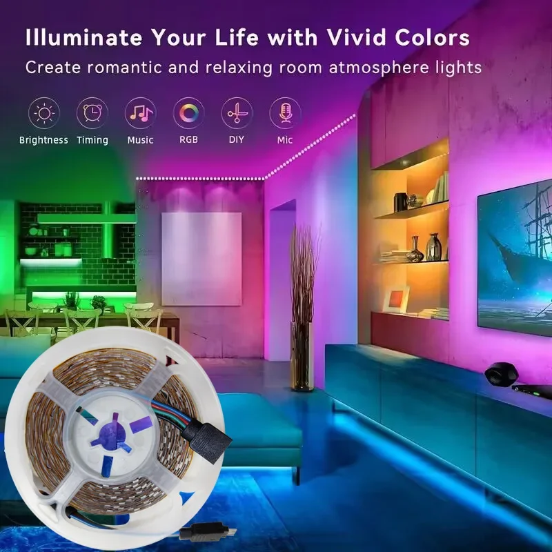 USB Bluetooth Led Strip Lights RGB 5050 1M-30M Infrared Control Luces Luminous Decoration For Living Room Ribbon Lighting Lamp