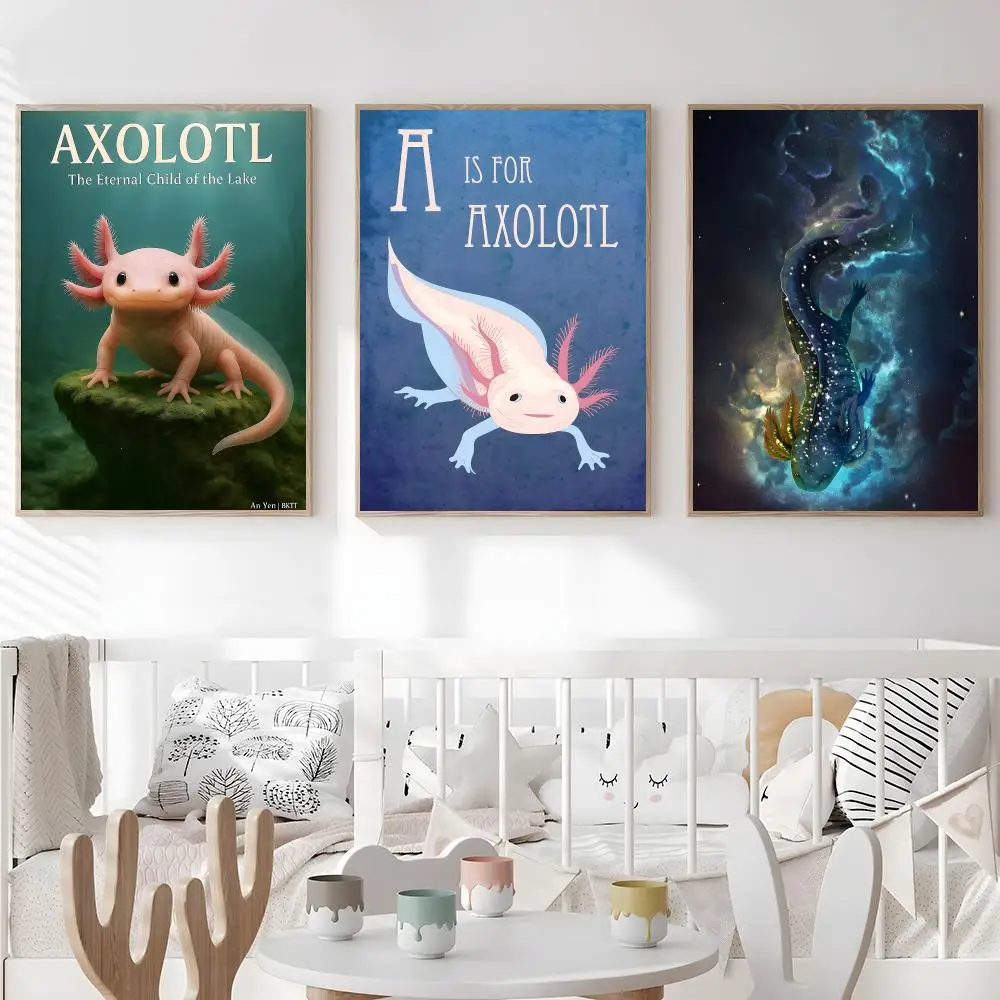 Animal Axolotl   Print Wall Art Pictures Canvas Painting Living Room Bedroom Home Decor Poster