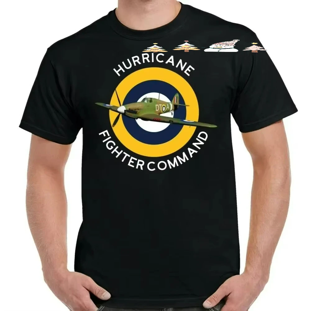 RAF Hurricane MK1 Fighter Aircraft T Shirt. New 100% Cotton Short Sleeve O-Neck Casual T-shirts Loose Top Size S-3XL