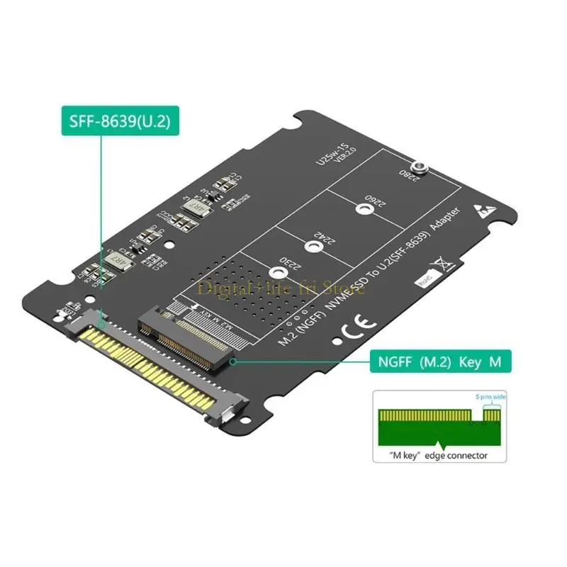 E06D SFF-8639 to NVMe M.2 M-key PCIe Enclosure Converters SSD Case Adapters PCIe