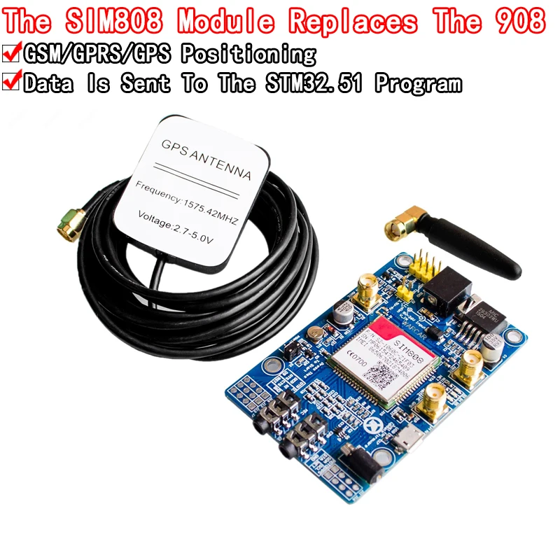 SIM808 instead of SIM908 module GSM GPRS GPS Development Board IPX SMA with GPS Antenna available for Raspberry Pi for arduino