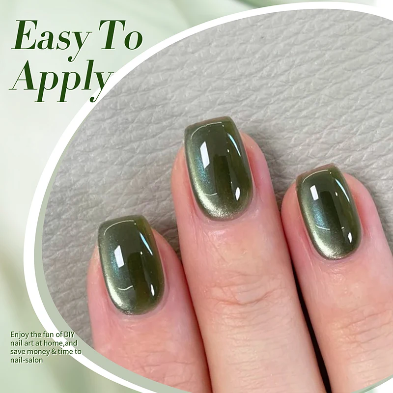 BORN PRETTY 10 ml Dark Emerald Cat Magnetic Gel Ultra Shine Semi Permanent Soak Off UV Gel Maniküre Nail Art Lack – Detail 3