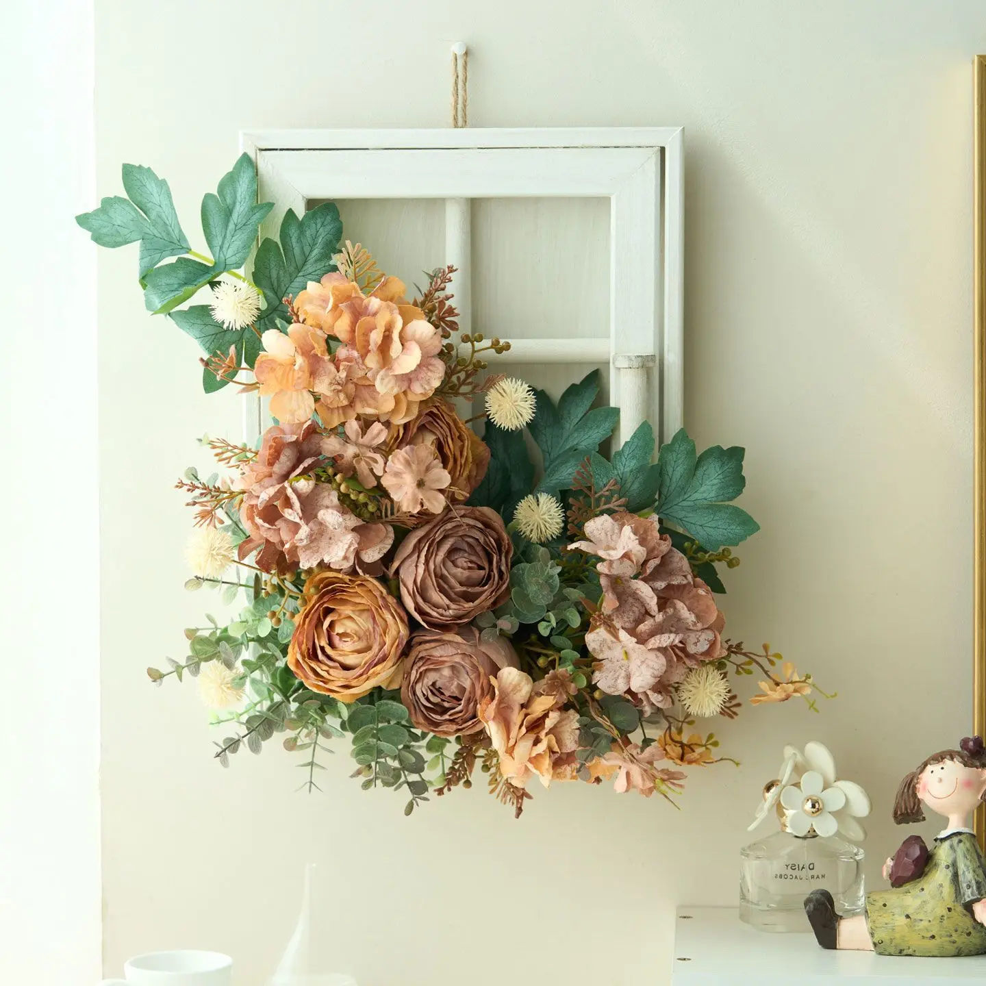 

High-end vintage rose artificial flowers - decorative wall hanging for living room and bedroom renovation