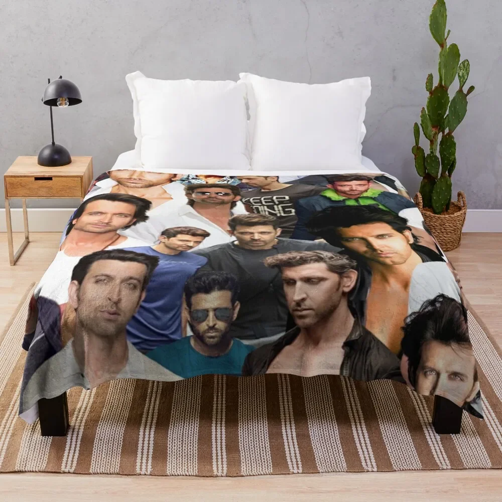 

Hrithik Roshan photo colllage Throw Blanket Decorative Sofas blankets and throws Blankets