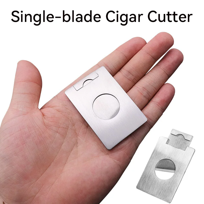 

New Stainless Steel Cigar Cutter Single Blade Cigar Scissors Portable Tools Smoking Accessories Cigars Men's Gift