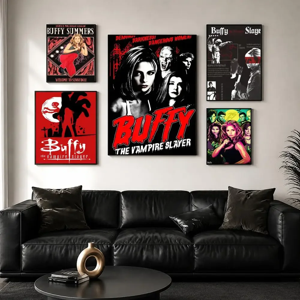 B-Buffy the Vampire Slayer Painting Calligraphy Wall Art Canvas Poster Premium Home Decor Print for Living Room Bedroom