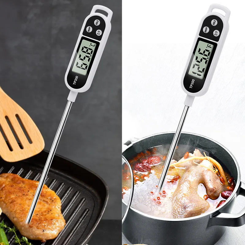 Food Thermometer TP300 Digital Kitchen Water Oil Thermometer LCD Display Temperature Probe for Cooking Grilling BBQ Candy Milk