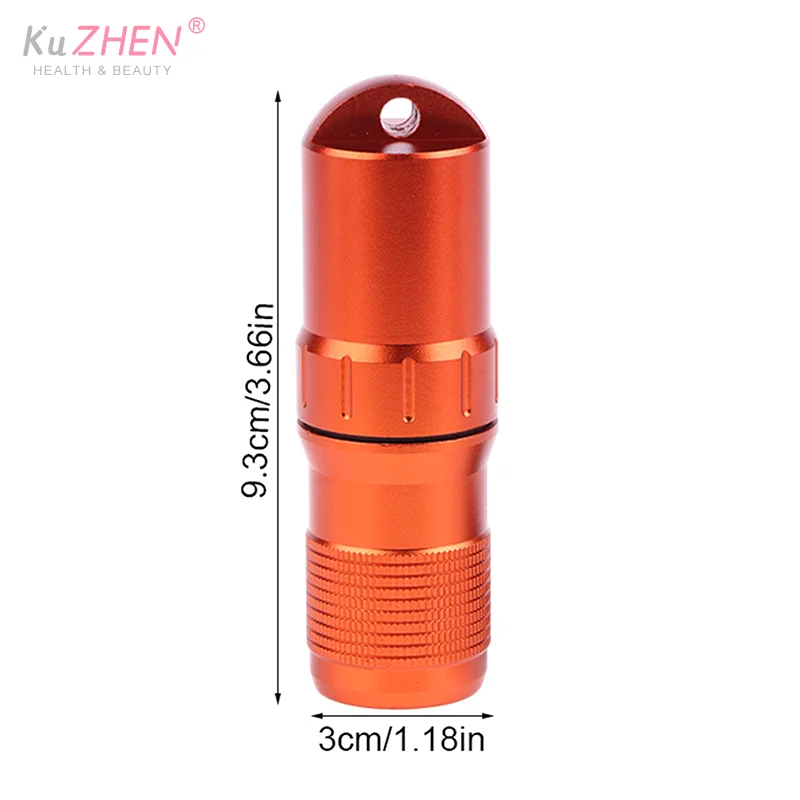 حافظة حبوب محمولة مقاومة للماء حاوية EDC كبسولة محكمة الغلق من سبائك الألومنيوم زجاجة حبوب منع الحمل سلسلة مفاتيح حامل حبوب السفر منظم #6