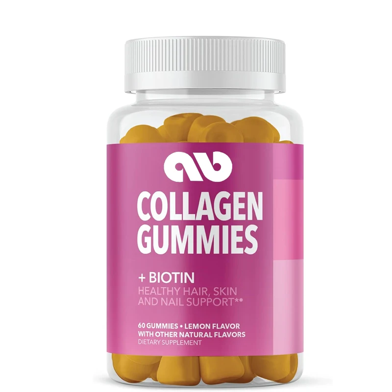 

Women's collagen gummies -2500mcg biotin, promoting hair, skin, and nail health - lemon flavor, 60 gummies