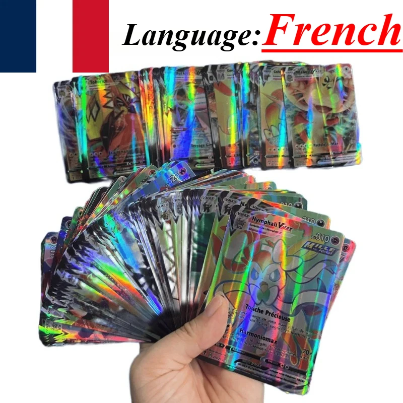 (الكورية/الإسبانية/الألمانية/الفرنسية/الإنجليزية) بوكيمون TCG GX Vmax VSTAR EX Shining Tag Team Battle Trading Collection Battle Cards