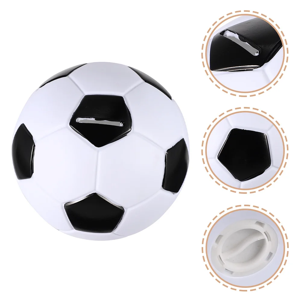 Cofrinho em forma de futebol, recipiente de moedas de vinil para crianças, ferramenta de gerenciamento de dinheiro, decoração de mesa, lembranças de festa, presente