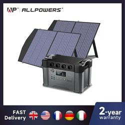 ALLPOWERS Solar Generator 2400W Battery Charger,110V/230V Pure Sine Wave AC Outlet With 2×100W Portable Solar Panel For Outdoors