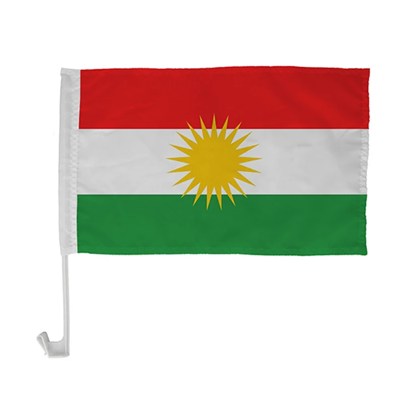 

aerlxembrae 30*45cm Kurdish car flag kurdistan car waving Flag National Flag bearer standard-bearer waving flag