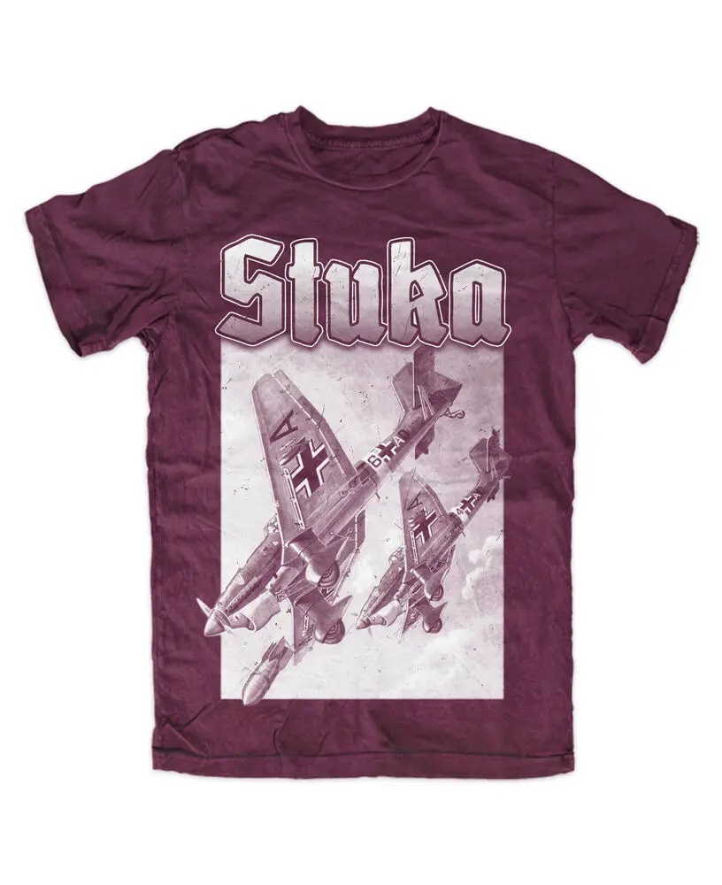 Stuka T-Shirt Burgundy Legend Honor Aviation Germany  High Quality 100%Cotton Short Sleeve