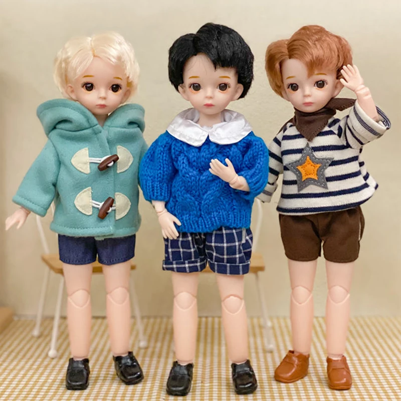 30CM Cool Boy Bjd Doll 18 Movable Joints Dolls With Sport Witer Suit Make up DIY Bjd Doll With Glass Gifts For Children BJD Toy