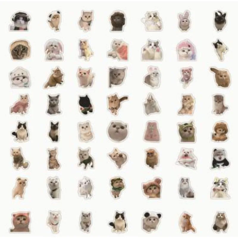 60 zabawnych naklejek, urocze naklejki z kotami, naklejki DIY, do scrapbookingu, na telefon, do bagażu, na deskorolkę, wodoodporne naklejki winylowe