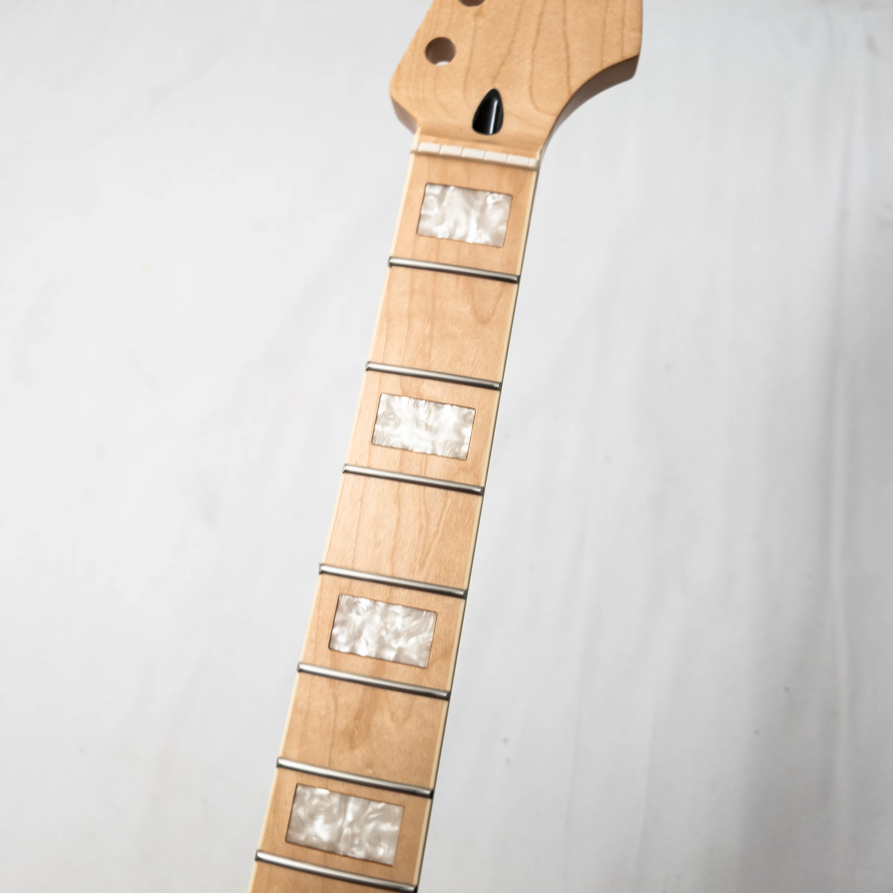 Maple Guitar Neck 25.5" 22 Frets Maple Fingerboard Block Inlay Modern C Right Hand Bolt On Headstock Truss Rod Replacement Neck