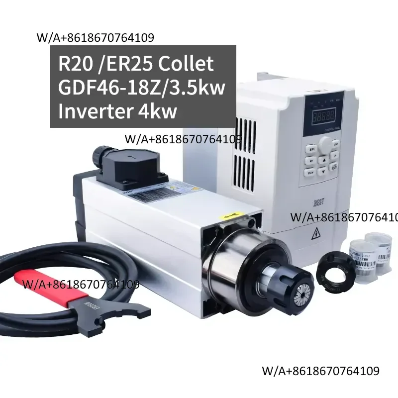 2026 Low Price HQD 3.5kw ER25 Air Cooling 220v 300hz Spindle Motor Without Flange 3.5KW Spindle Motor for Engraving