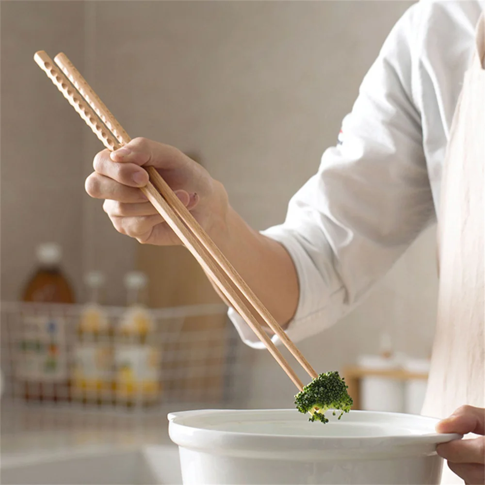 Fried Chopsticks Lengthened Fried Cooking Frying Kitchen New Household Gadgets Long Food Sticks Chafing Non-slip Japanese Beech