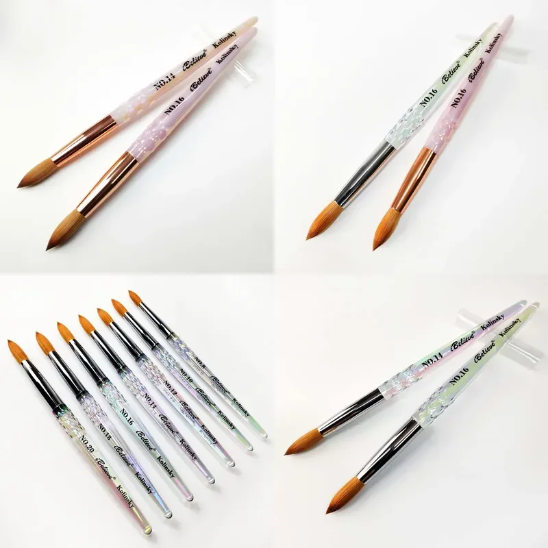 

【CHIMU HOME】High Quality 100% Kolinsky Acrylic Nail Brush Crimped Round Brush for Nail Art