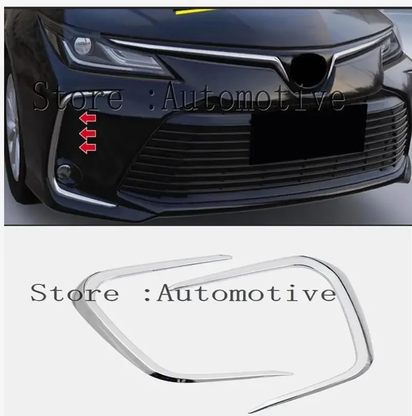 2 قطعة لتويوتا كورولا E210 الجبهة الضباب أضواء الضباب مصباح خفيف حلقة غطاء إطاري التشذيب برستيج Altis 2019 2020 2021 مشرق