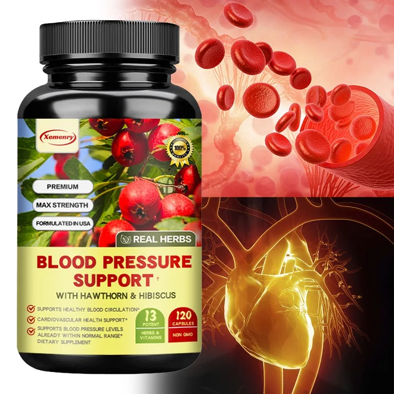 

Blood Pressure Support - Promotes Heart, Brain and Cardiovascular Health, Blood Circulation, Metabolism, Boosts Immunity