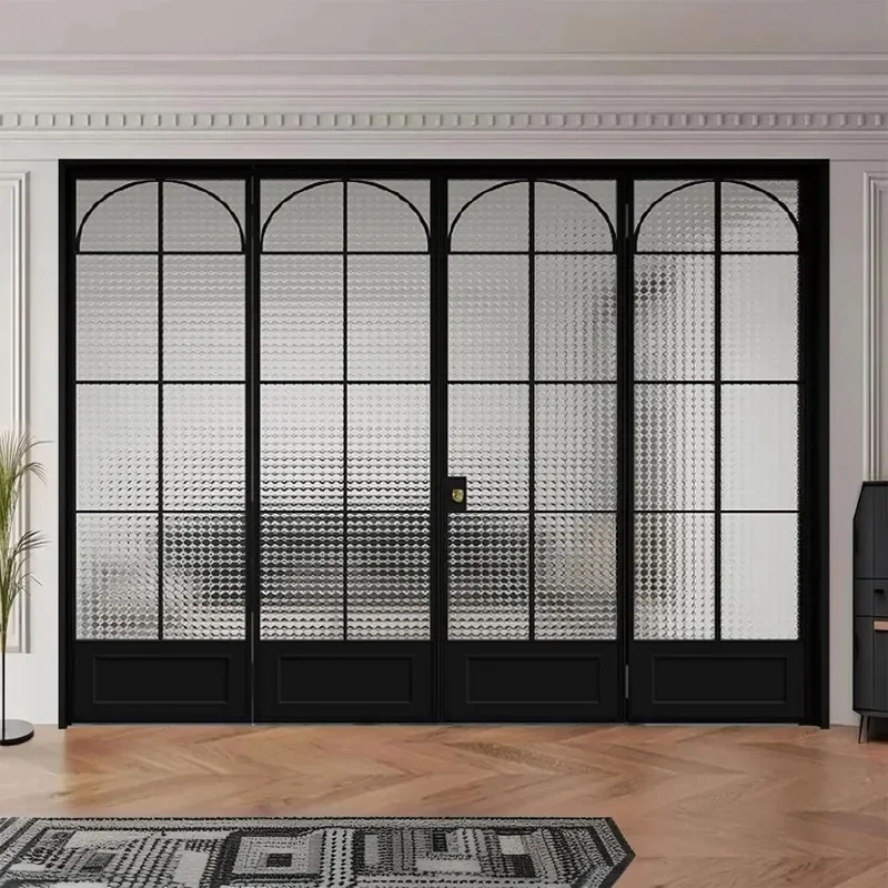 Retro Modern Titanium Magnesium Aluminum Alloy Folding Door Space Aesthetics Sound Insulation Noise Reduction Easy Cleaning