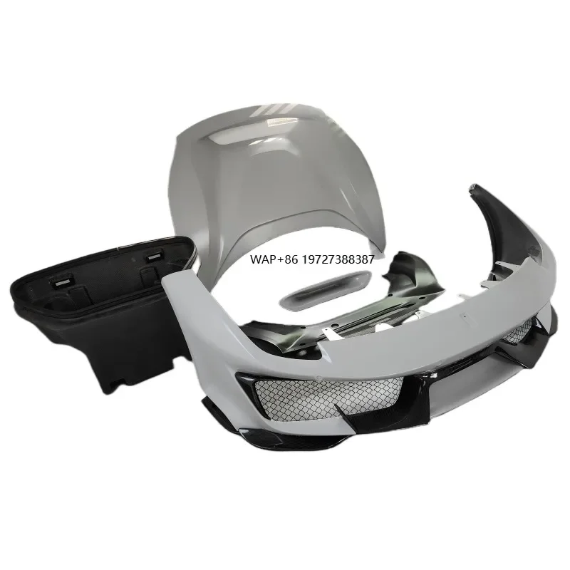 For 488 GTB Carbon Fiber Pista Style Front Bumper Hood Luggage Compartment Decoration air Vent Body Kit