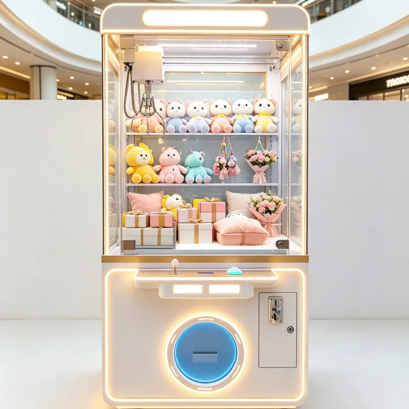 Customized Kids Toy Claw Machine Arcade Grabber With Led Flashing Light For Candy Plush Doll Dispenser Home