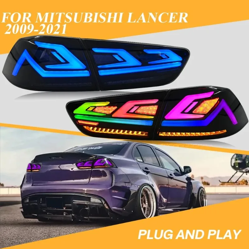 

Для Mitsubishi Lancer 2009-2021 светодиодные задние фонари пара RGB DRL последовательный указатель поворота