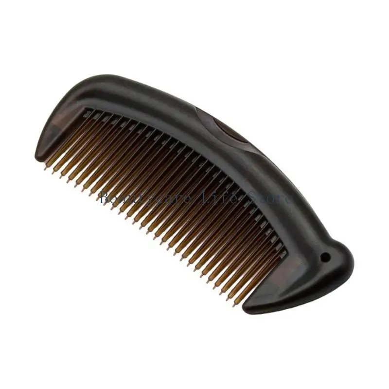 652C Portable Hair Comb for Scalp Massage and Dandruff Control Press Button Brush Lightweight Styling Comb for Everyday Use