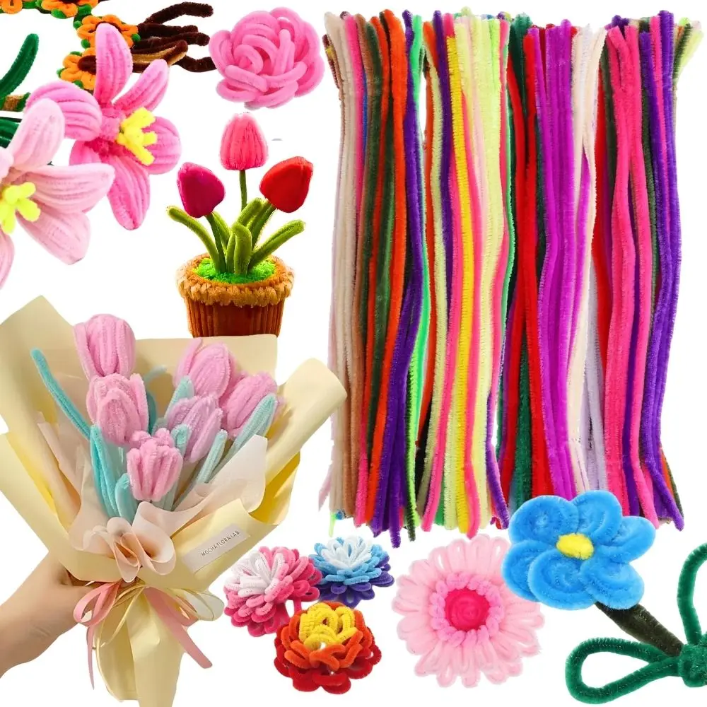 58/250/360/480 Stück Pfeifenreiniger in verschiedenen Farben, Muttertags-Grußkarte, Geschenkdekoration, Büro, Schule, Lehrmaterial, YMY