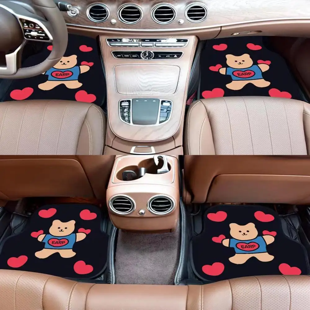 Four Seasons Universal Cute Bear Short Plush Anti-skid Anti-dirty accessori interni per auto tappetino per auto