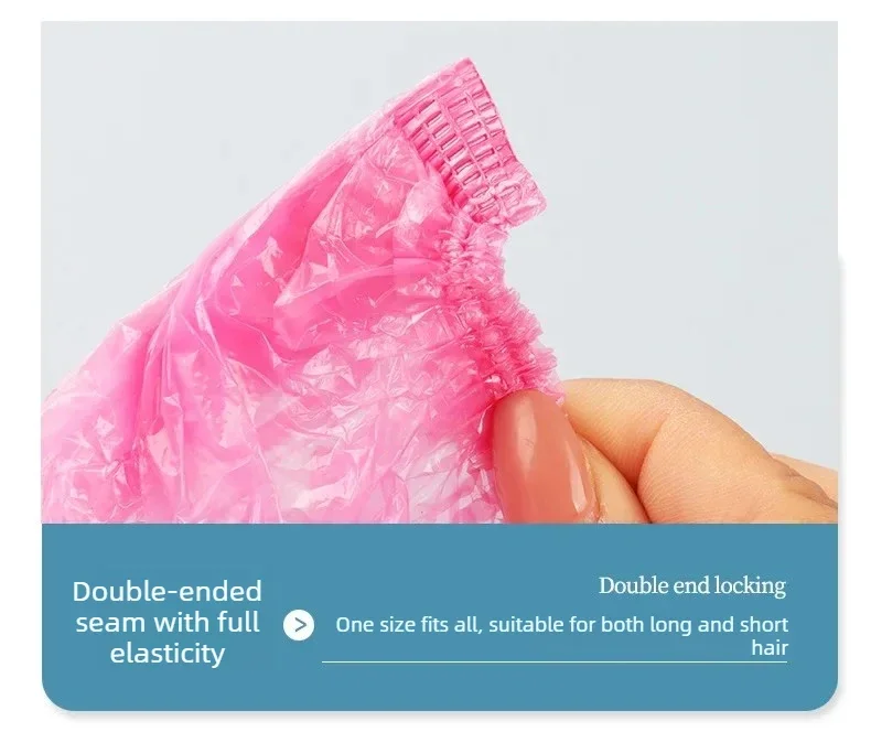 Einweg-Duschhauben, Sauna-Zubehör, Transparente und Wasserdichte Einweg-Haube, Badezimmerprodukte für Zuhause – Detail 4
