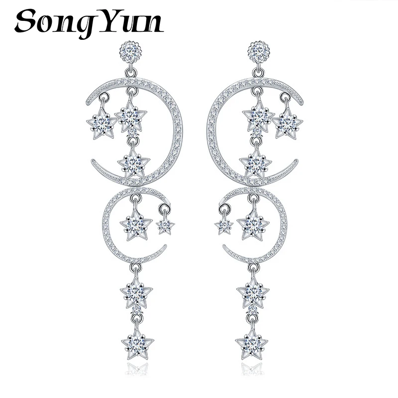 

SongYun Jewelry MHT Quality Brass Stud Earrings Dangle CZ 7A Zircon Elegant Jewelry Women Earring Jewelry