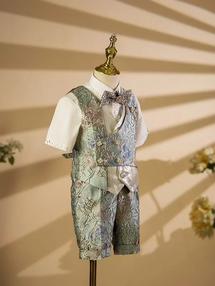 جديد الصبي دعوى الأطفال المضيف البيانو أداء الحلل مجموعات لحفلات الزفاف حفلة عيد ميلاد Traje De Niño Para Bautizo