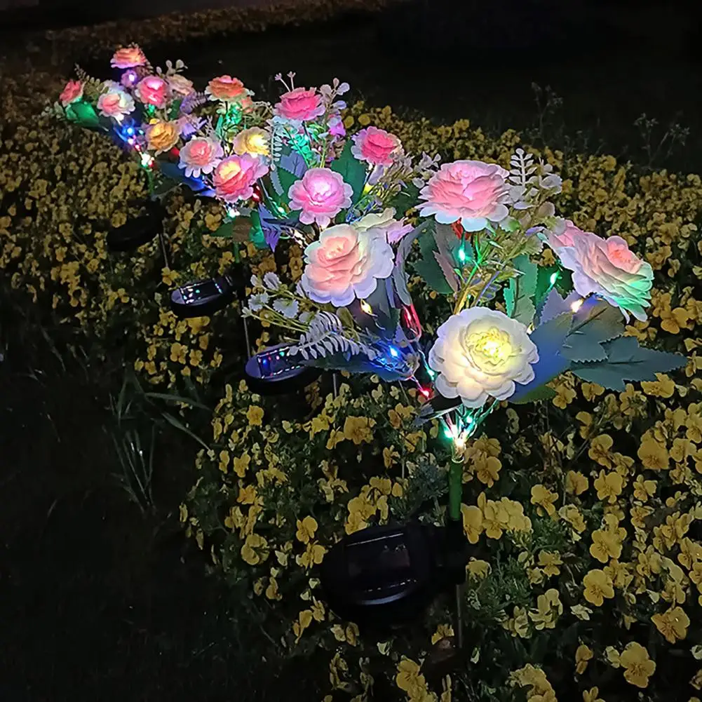 

Garden Light Solar Powered Flower Light Garden Decoration with 7 Heads Waterproof Outdoor Decorative Lamp Featuring for Auto