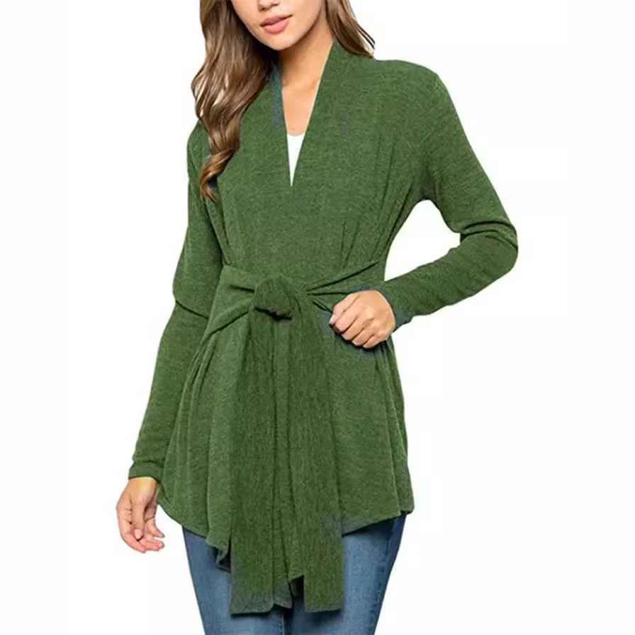 2026 Autumn Women's New Long-sleeved Strap-on Cardigan Top 3