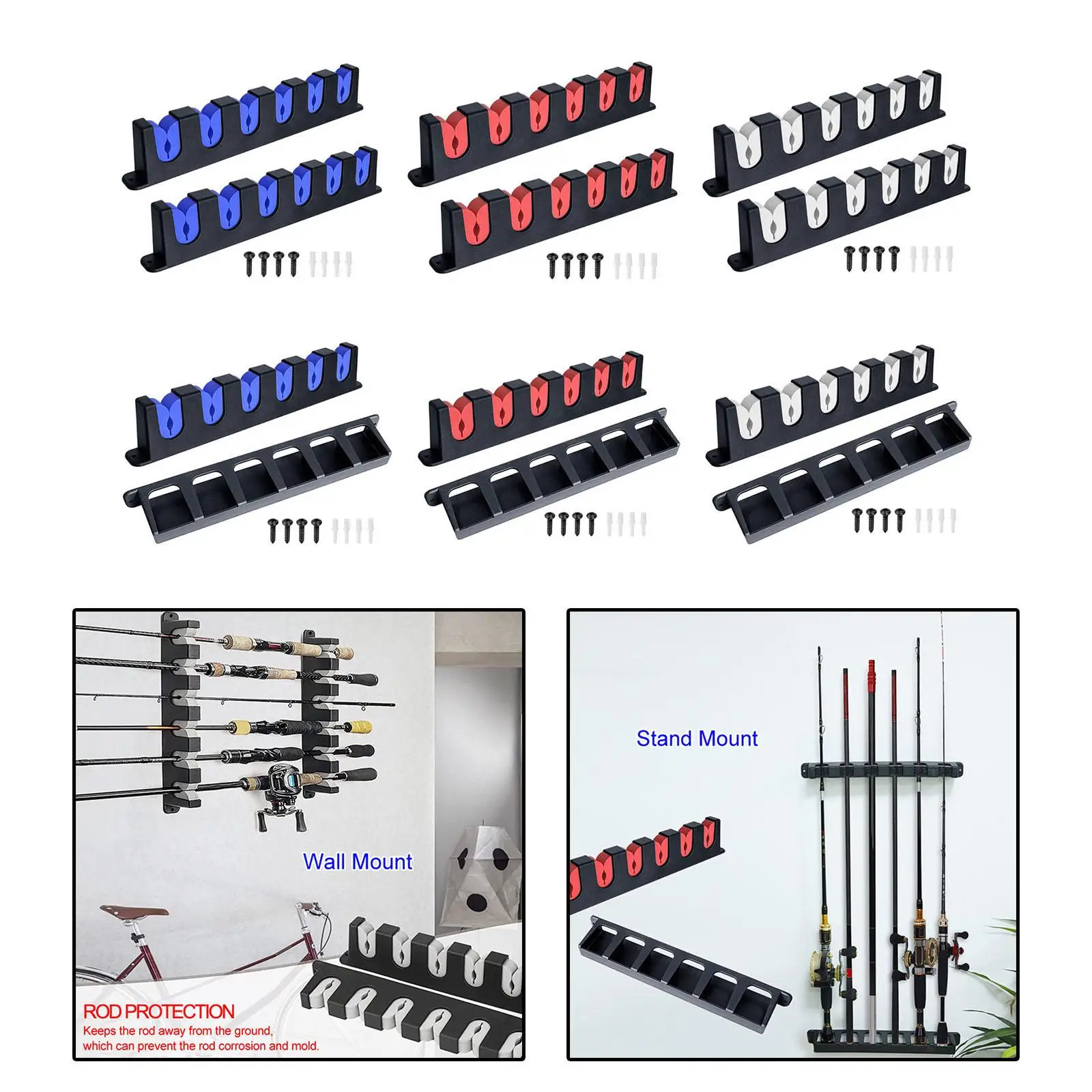 1 пара настенных стоек для удочек, простая установка для гаража, лодки, автомобиля, АБС-материала, пенопласта EVA, накладка для профессиональных прочных путешествий