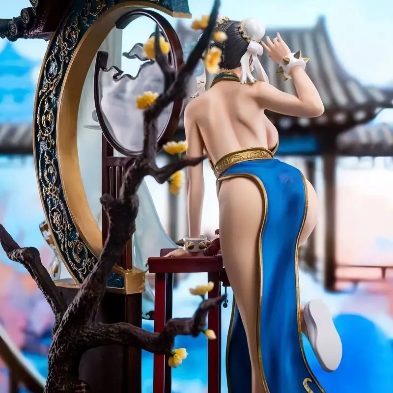 48cm Game Peripherals Street Fighter V Chunli Action Figure Sexy Cheongsam Pvc Model Toys Collection Ornament Gifts Desktop Gk