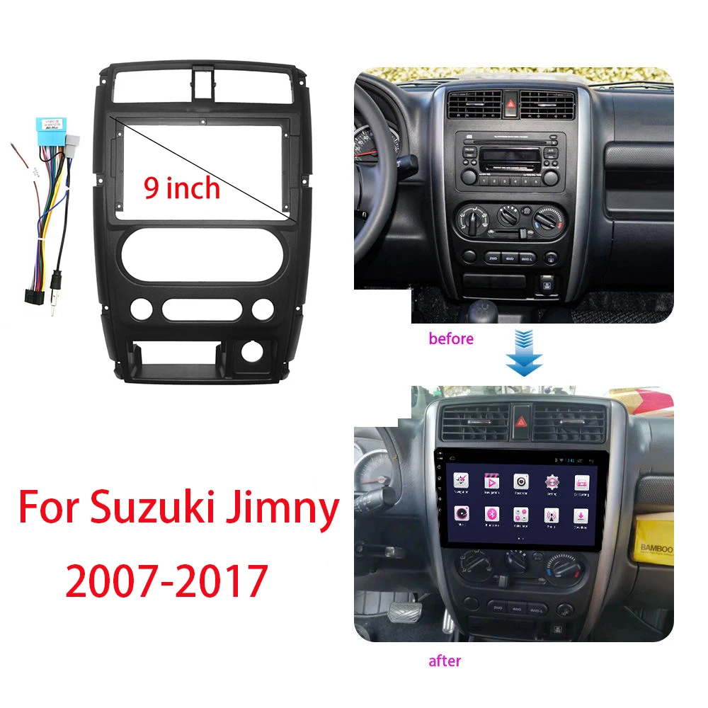 

9 Inch Car Frame Fascia Adapter For Suzuki Jimny 2007-2017 Android Radio Dash Fitting Panel Kit