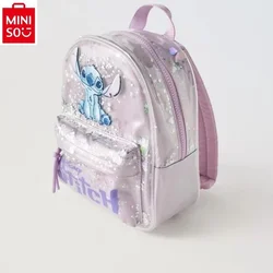 MINISO Disney Cartoon Stitch backpack with large capacity, comfortable shoulder strap storage, student fashion backpack