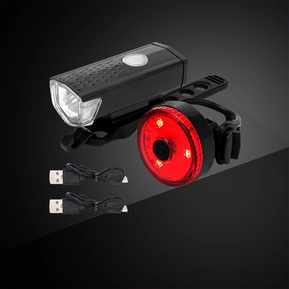 Bike Tail Light & Headlight Bike Front Light Rechargeable Bicycle Safe Light 3 Modes LED Riding Warning Light for Night Riding