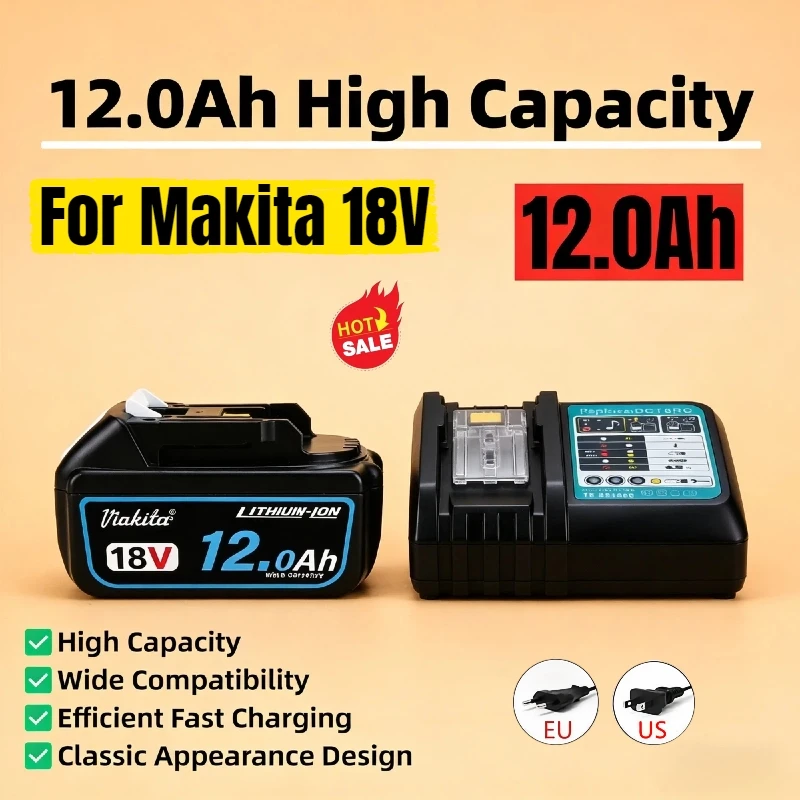 

For Makita 6Ah, for Makita 18V Battery BL1860B BL1840 BL1830B BL1850B BL1850 BL1860 BL1815 Replacement Lithium Battery