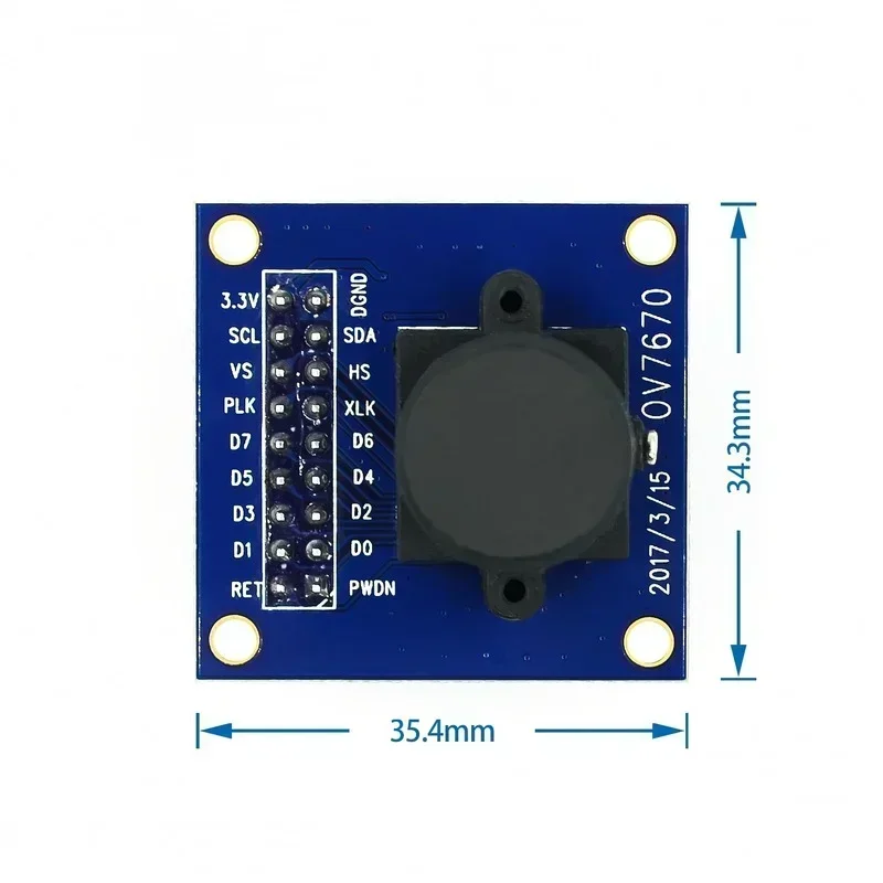 1 pcs OV7670 Camera Module Supports VGA CIF Auto Exposure Control Display Active Size 640X480 for Arduino  Cables Adapters