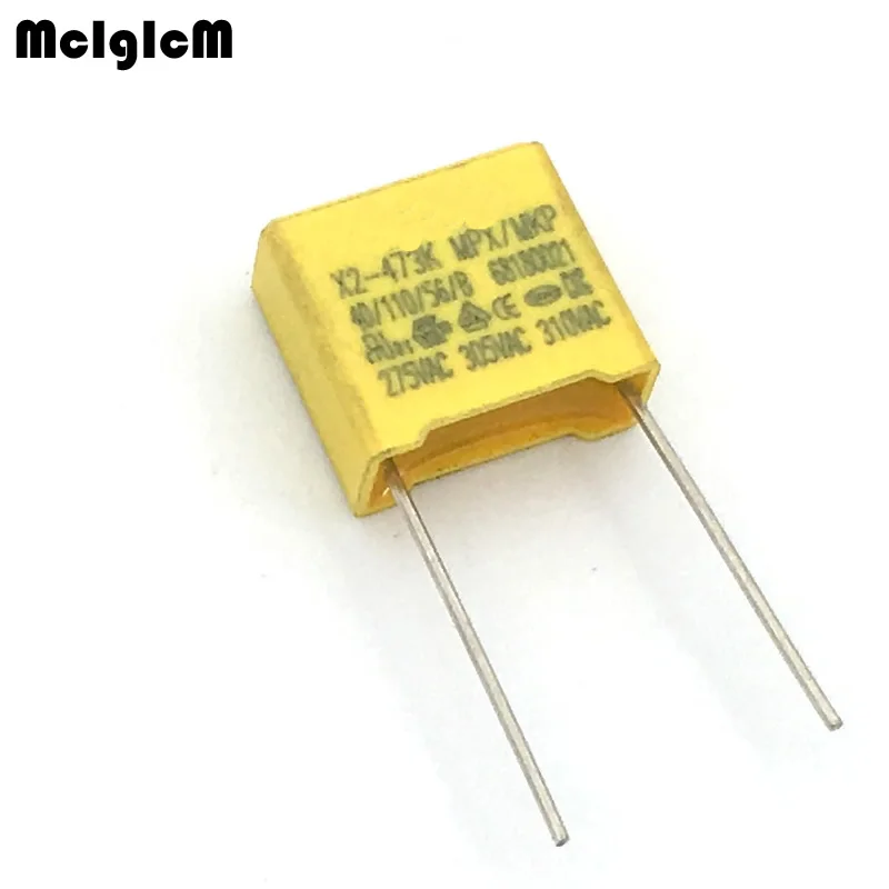 Capacitor do filme do polipropileno do MCIGICM-X2, 275VAC, 0,047 uF, 47nF, passo 10mm, 20 PCes